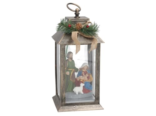 Farol de nacimiento con luz 14 x 14 x 33,5 cm