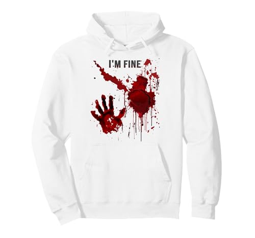 I'm Fine Bloody Sudadera con Capucha Blood Splatter Blood Stained Horror Sudadera con Capucha