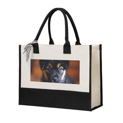 Sac fourre-tout pour le shopping et les cours avec joli motif chiot