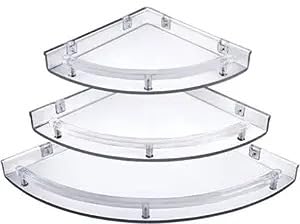 RSC Bathroom Corner Plastic Shelf Shelves for Home Decor (Set of 3 Pcs, White) (B08LDN27VF) Amazon Price History, Amazon Price Tracker