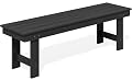 SERWALL 2-Person Backless Outdoor Bench 56 Inches, Black