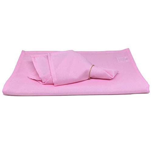 Guardanapo de Tecido Oxford Rosa 40cmx40cm com Anel - 4 unds