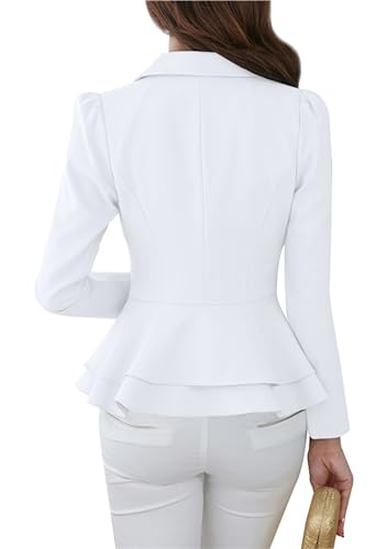 Women's Casual Petite Blazers Long Sleeve Solid Color T-Shirt Suit Office Elegant Blazers4