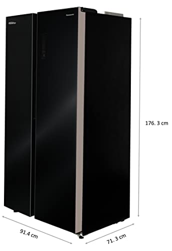 Panasonic 592 L Wifi Inverter Frost-Free Side by Side Refrigerator (NR-BS62MKX1, Black, Stainless Steel Finish) - Image 3
