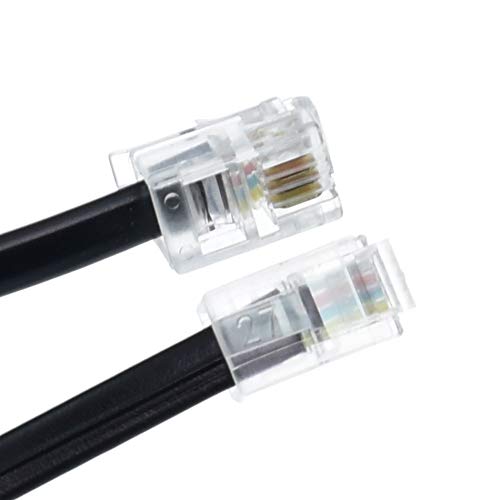 Rj11 4P4C Modular Telephone Handset Cable Receiver Coil Cord Wire (7 Feet, Black) #TOP1