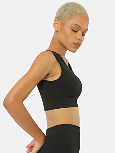 Image of Women's Slip-On Sports Bra | Lightly Padded | Seamless Technology Full-Coverage Sports Bra | Racerback Medium-Impact