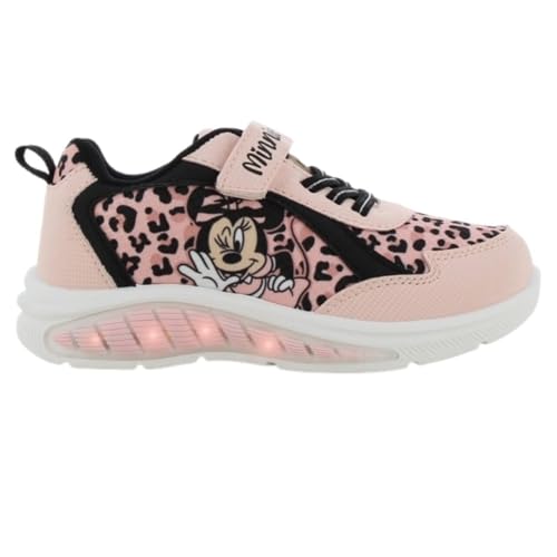 Leomil Disney Minnie Baskets Lumineuses pour Filles Chaussures Enfants 24, Idéal pour l'école et Les Loisirs, Rose