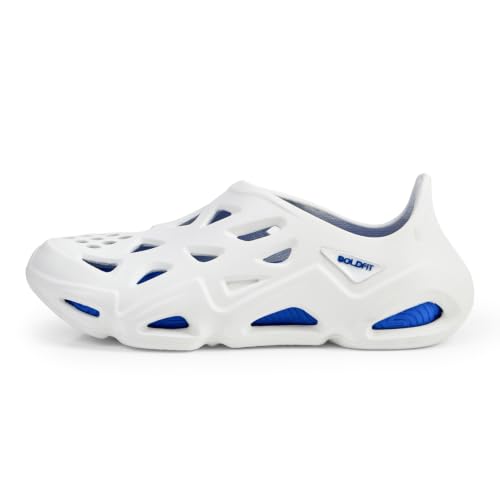 Boldfit Clogs for Man, One-Piece Clogs for Men Molded Soft White Blue - Image 2
