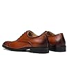 Men's Business Formal Dress Shoes Wedding Office Genuine Leather Oxfords Low Top Lace Up Suit Shoes,Brown,9 #3