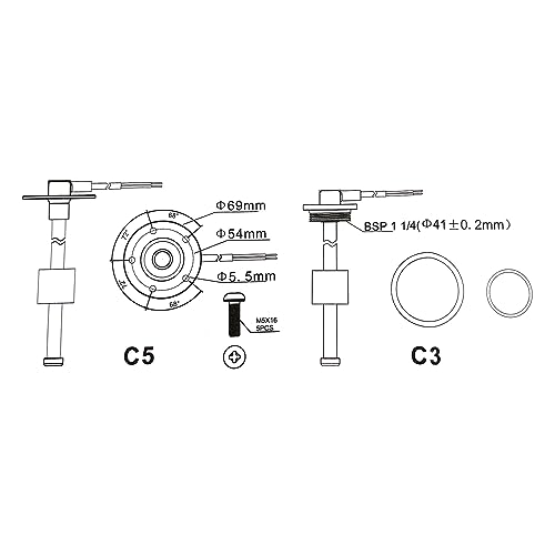Sensor de nivel de combustible y agua de acero inoxidable 240-33 ohmios para barcos 2