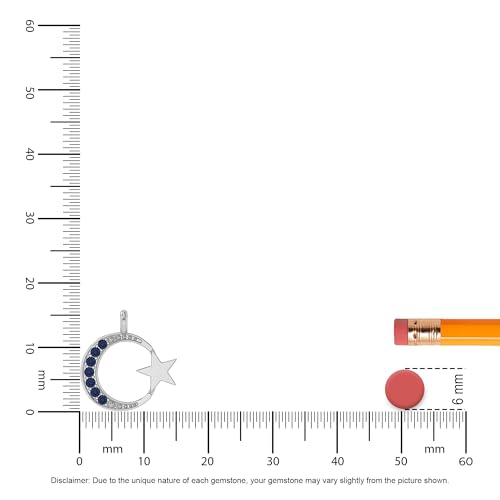 Natural Gemstone Moon & Star Pendant Necklaces for Women in Silver/18K Yellow/Rose Gold Vermeil, Birthstone Jewelry Gifts for Her Birthday,Anniversary,Party,Graduation,Christmas,Mothers Day,Valentines3