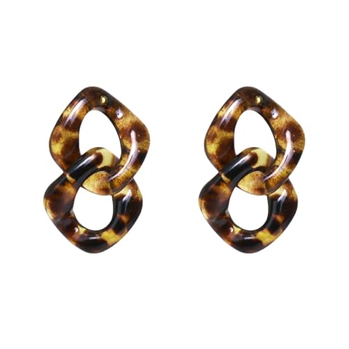 [LUPIS]ピアス べっ甲 チェーン 大ぶり レディース 大人 ブラウン/2連