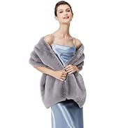 BEAUTELICATE Women's Faux Fur Shawl Wrap Stoles for Bridal Wedding Dresses  at Amazon Women's Clothing store