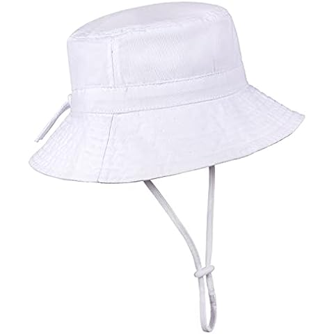 Adjustable Wide Brim Sun Hat - Summer Bucket Hat for Infant Toddler and Kids UPF 50+ Cover