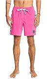 Costura exterior: 17 pulgadas Quiksilver Traje de baño estándar original Arch 17nb elástico cintura Volley Swim Trunk para hombre, Rosado Shocking, X-Large