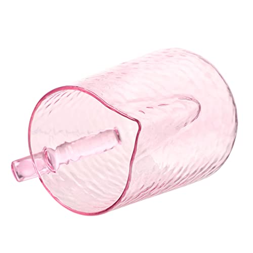 Happyyami Glass Milk Can Portable Coffee Pot Pink Milk Frother Jug Kitchen Gadget Perfect for Housewarming