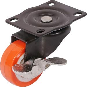 Ackwheel Puff Castor Wheel, Plate & Break - Size: 2