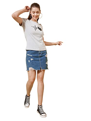 Image of Women Heart Printed Cotton Blended Top