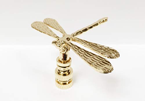 Image of Lamp Finial-Dragonfly-Polished Brass Finish, Highly Detailed Metal Casting