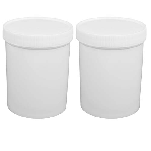 Aexit 500ml HDPE gauge Plastic Wide Mouth Round Laboratory Experiment Bottle White 2pcs