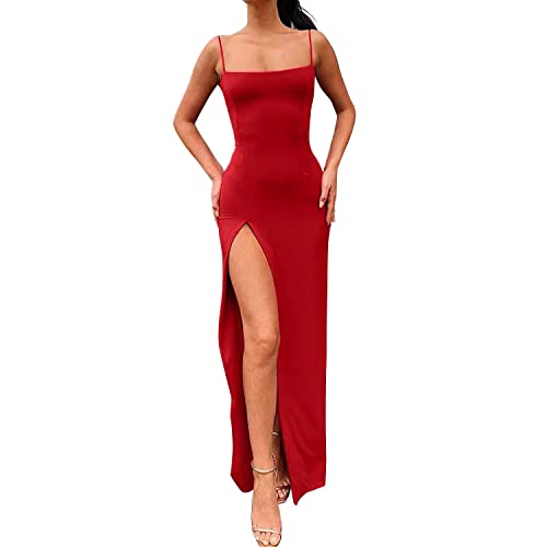Image of Women Sleeveless Off Shoulder Split Evening Cocktail Long Dress