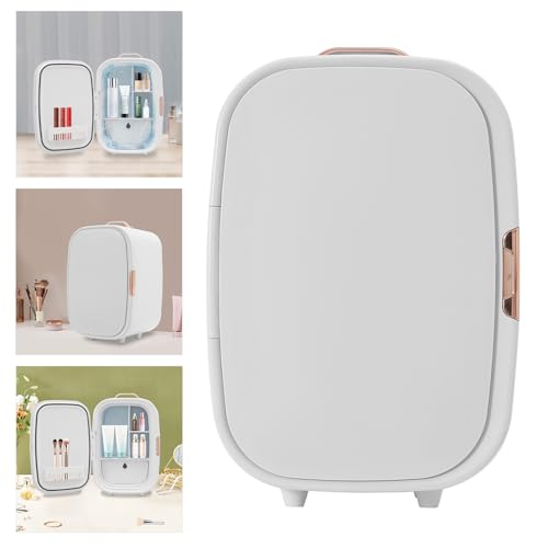 Image of 12 Liter Beauty Fridge for Cosmetic Storage, Compact Skincare Fridge for Makeup Lipstick, Portable Refrigerator for Bedroom Bathroom,White