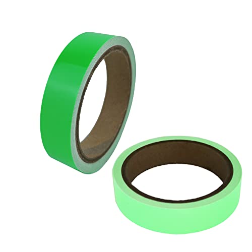 Qrity 1 Pièce 5Mx2CM Ruban Autocollant Fluorescent, Ruban Adhésif Lumineux Vert Brillant Ruban Adhésif Phosphorescent de Sécurité Cover