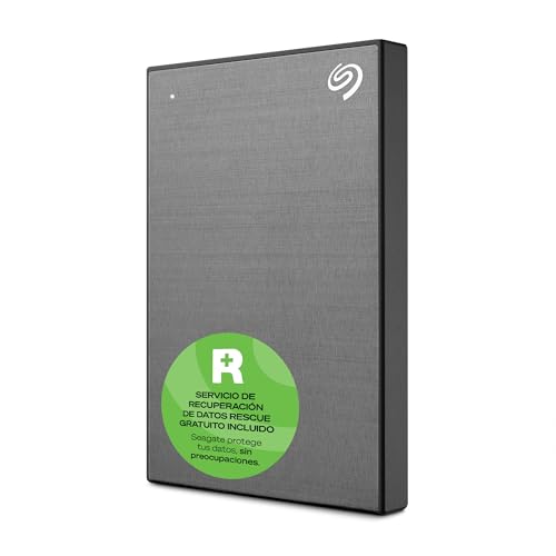 Seagate One Touch 2TB, con protteción de contraseña, disco duro externo portátil, PC, portátil y Mac, USB 3.0, Space Gray, incl. Rescue Services (STKY2000404)
