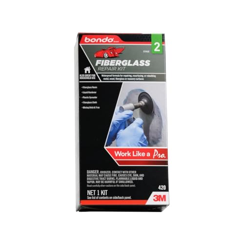 Fiberglass Resin Repair Kit 1/2 Pint (8 oz) All-in-One Set with Resin Hardener Fiberglass Cloth and Tools for Automotive Marine and Home Repairs
