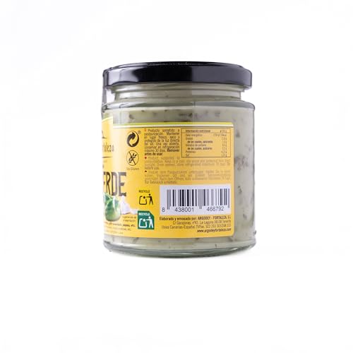 Argodey Fortaleza Mojo Verde Picante 200g - Authentische Kanarische Sauce, Perfekt und Vielseitig zum Streichen auf Brot, Toast, Arepas, Kartoffeln. Ohne Konservierungsstoffe und künstliche Zusätze.