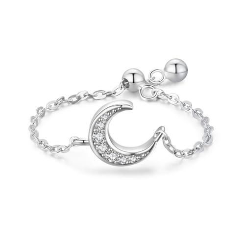 Bague Fiançailles Argent 925 Femme, le cadeau de mariage ajustable parfait