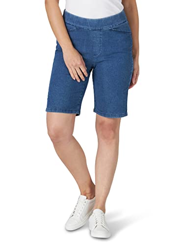 Chic Classic Collection Women'S Relaxed Fit Flat Front Elastic Waist Bermuda Short, Mid Shade, 8