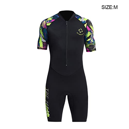 Roupa de mergulho masculina de 1,5 mm roupa de mergulho secagem de manga curta shorts de corpo intei