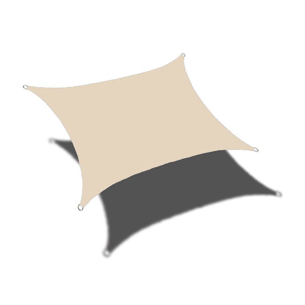 Tenda da sole rettangolare impermeabile con blocco UV resistente tessuto Oxford, utilizzata per feste all'aperto in giardino, terrazza, con corda (4 x 4 m, bianco sporco)