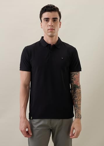 Image of Nostrum Cotton Half Sleeve T-Shirt for Men Boys, Regular Fit, Cherry, Stylish Mens T-Shirts, Polo T Shirt for Man, Collar T Shirts for Men