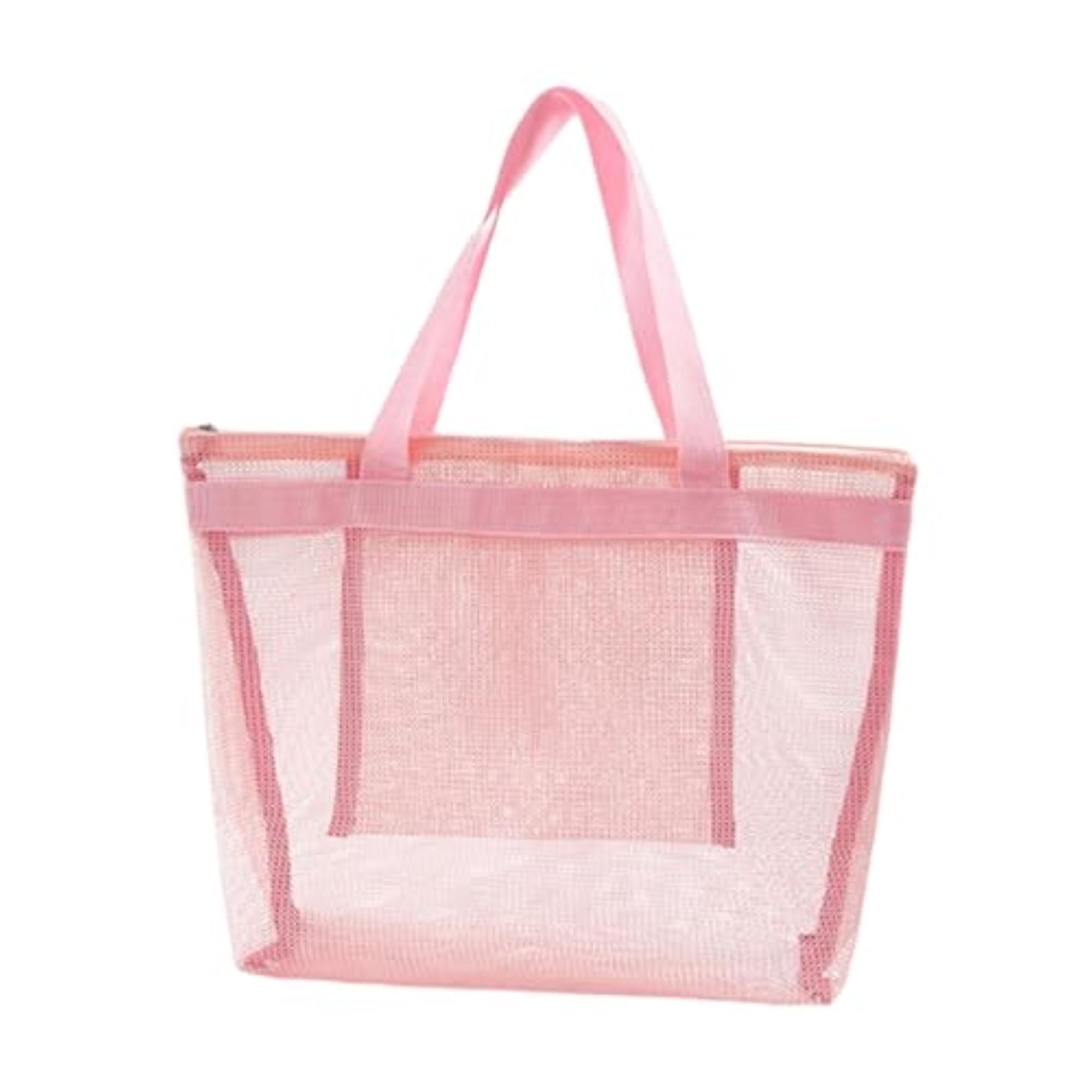 Mesh Beach Bag with Zipper, Large Capacity