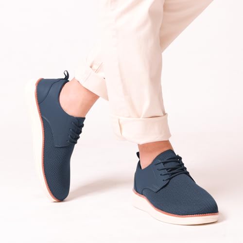 Image of Men's Casual Dress Oxfords Shoes Breathable Knit Leisure Fashion Sneakers Lightweight Comfortable Walking Shoes