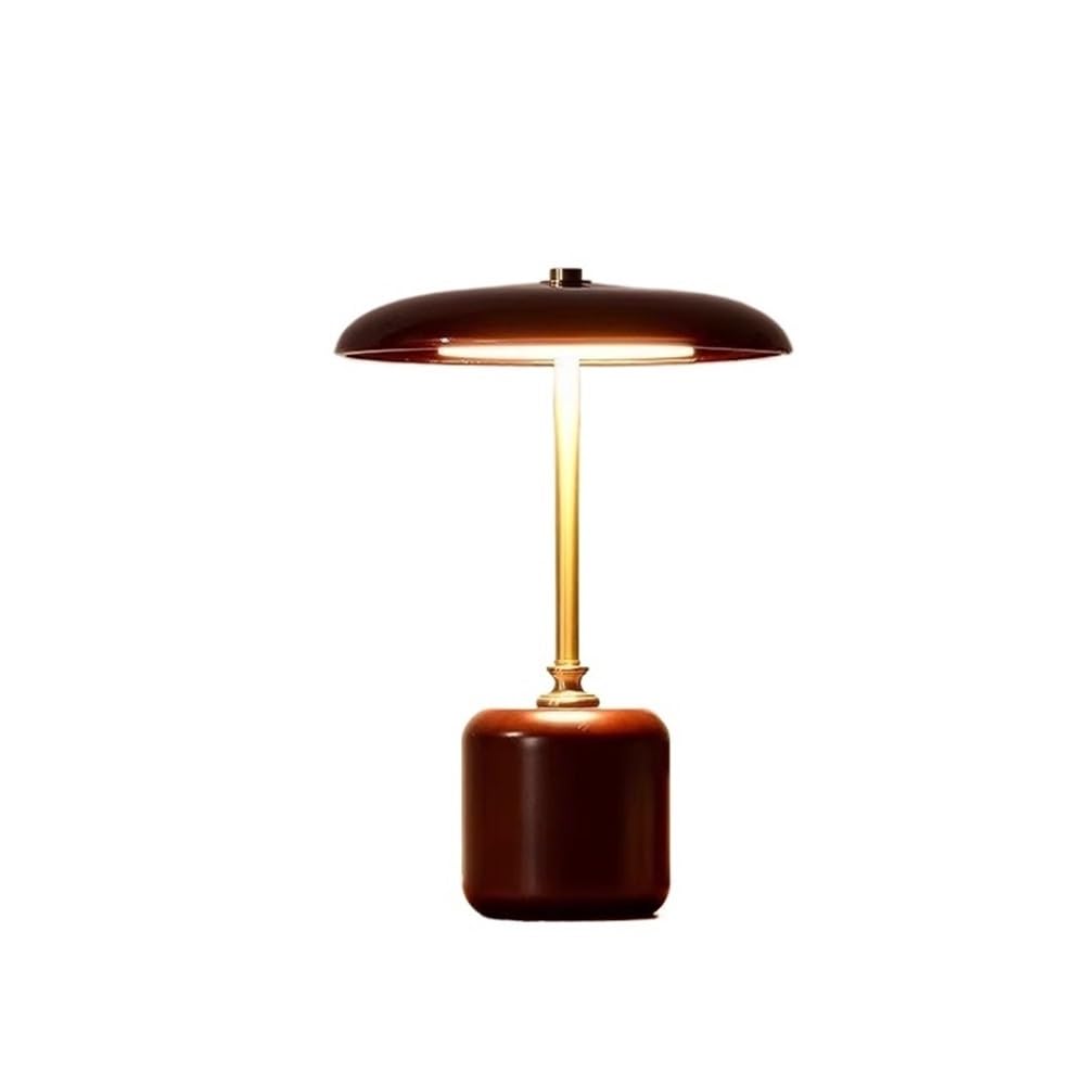 Hhmmei2024-23 Table Lamps Brass Glass Decoration for Bedside Table Lamp for Study and Bedroom(Red)