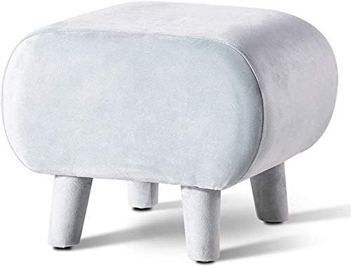 SaryEdge Reposapiés otomano Reposapiés Taburete Asiento Otomano, Banco de Zapatos Taburete Puff Reposapiés Banco Puff Reposapiés de Madera tapizado (Gris-40x33x33cm (16x13x13 Pulgadas)