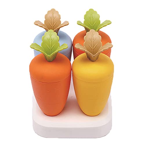 Homemade Popsicles Mold For Kids For Creative Carrot Shape With Drip-Guards Holder Teething Mold For Toddl