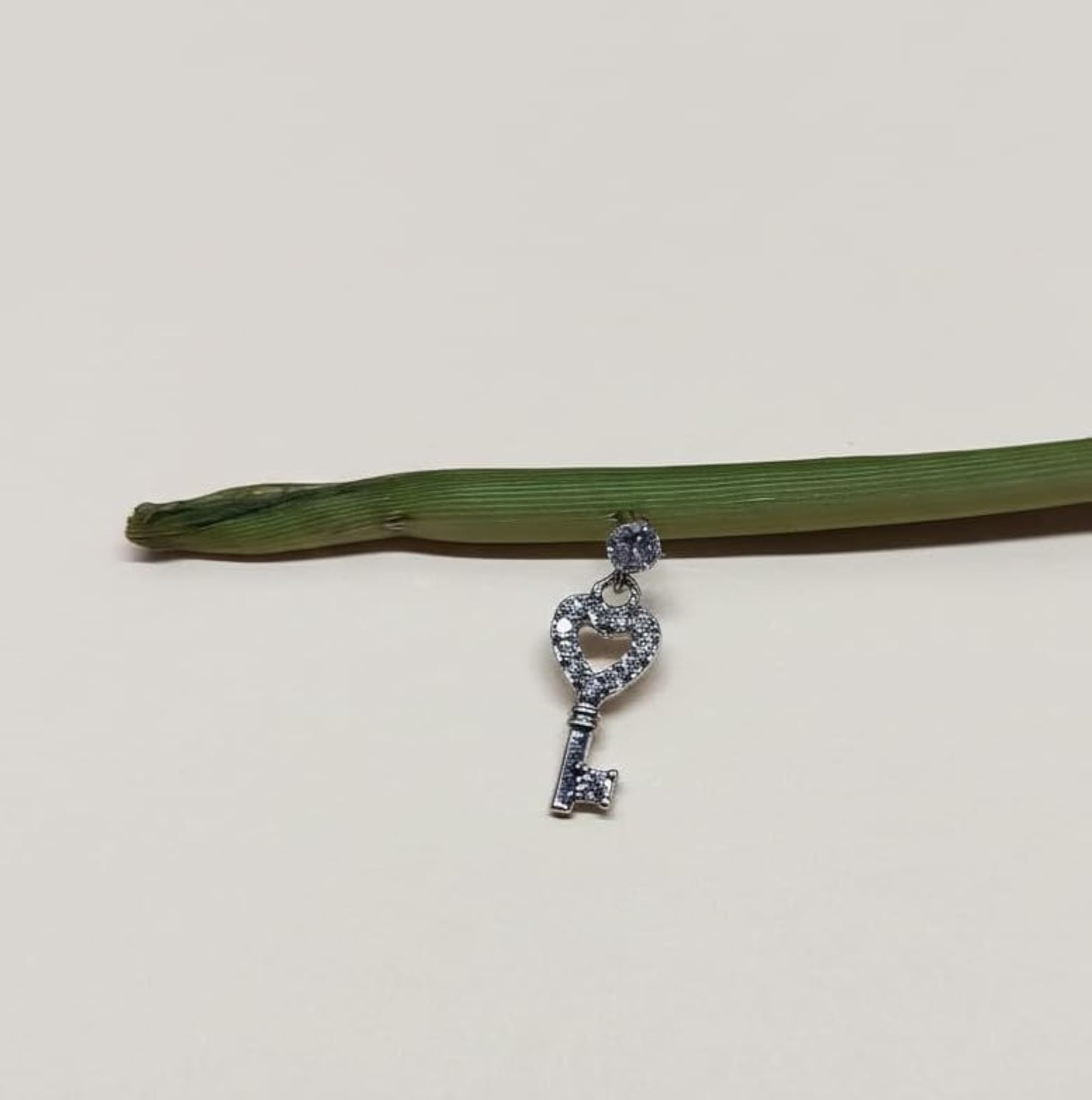 Dainty Heart-Key Dangle Piercing Charm, Silver-Tone Jewelry