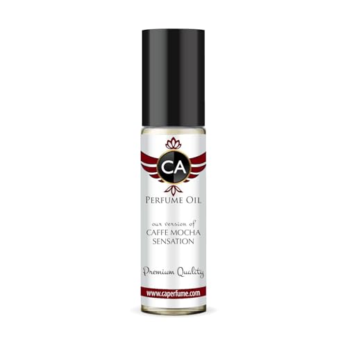 CA Perfume Originals Caffe Mocha Sensation Unisex Fragrance Oil Gourmand Scent Long Lasting Perfumes for Women &amp; Men Travel Size TSA Ready Mini Parfum Body Oil Roll-on 0.33 Fl Oz 10ml
