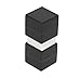 Unbreakable Plastic-Coated N52 Neodymium Cube Magnets, Waterproof, 1 x 1 x 1 Inch. 2-Pack. Revitalizaire Strong Permanent NdFeB Rare Earth Magnets Coated with Hard Black Polypropylene