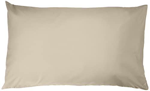 Amazon Basics - Funda de almohada de microfibra, 2 unidades, 50 x 80 cm - Beige