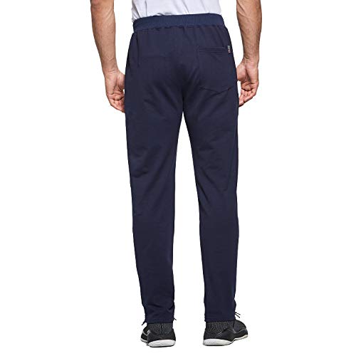 JustSun Mens Jogging Bottoms Slim Fit Casual Joggers Bottoms Sports Trousers with Elastic Waist Drawstring Zipper Pockets Blue UK 2X-Large - Image 2