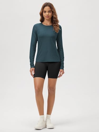 Image of ODODOS Women's Long Sleeve T-Shirt - Ultra Soft odSTRATUM Tech Performance Top UPF 50+ Breathable Crew Neck Pullover