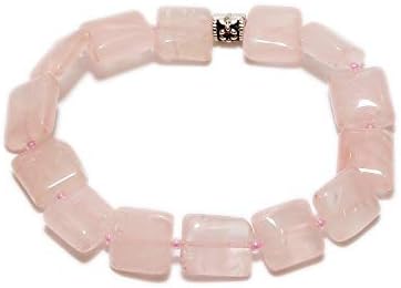 Aqeeqee Natural Gemstone Rose Quartz (Stone of Love) Unisex Bracelet Reiki Vastu.