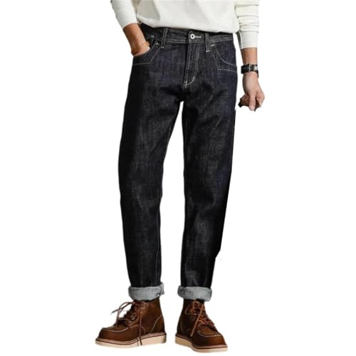 Men's Gray Straight-Leg Jeans, Business Casual Plus-Size Cotton Stretch Jeans