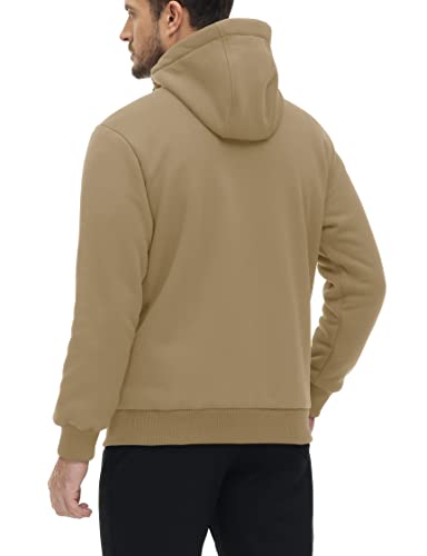 Tacvasen Men's Sweatshirt Jackets Heavyweight Mens Work Jackets For Winter Fleece Sherpa Lined Hoodie Full Zip Up Softshell Coat #TOP3