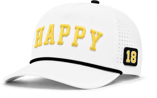 Happy Gilmore Golf Hat Funny Golf Snapback CapRope Golf Hat Adjustable & Breathable Funny Golf Gift for Men Women (White)